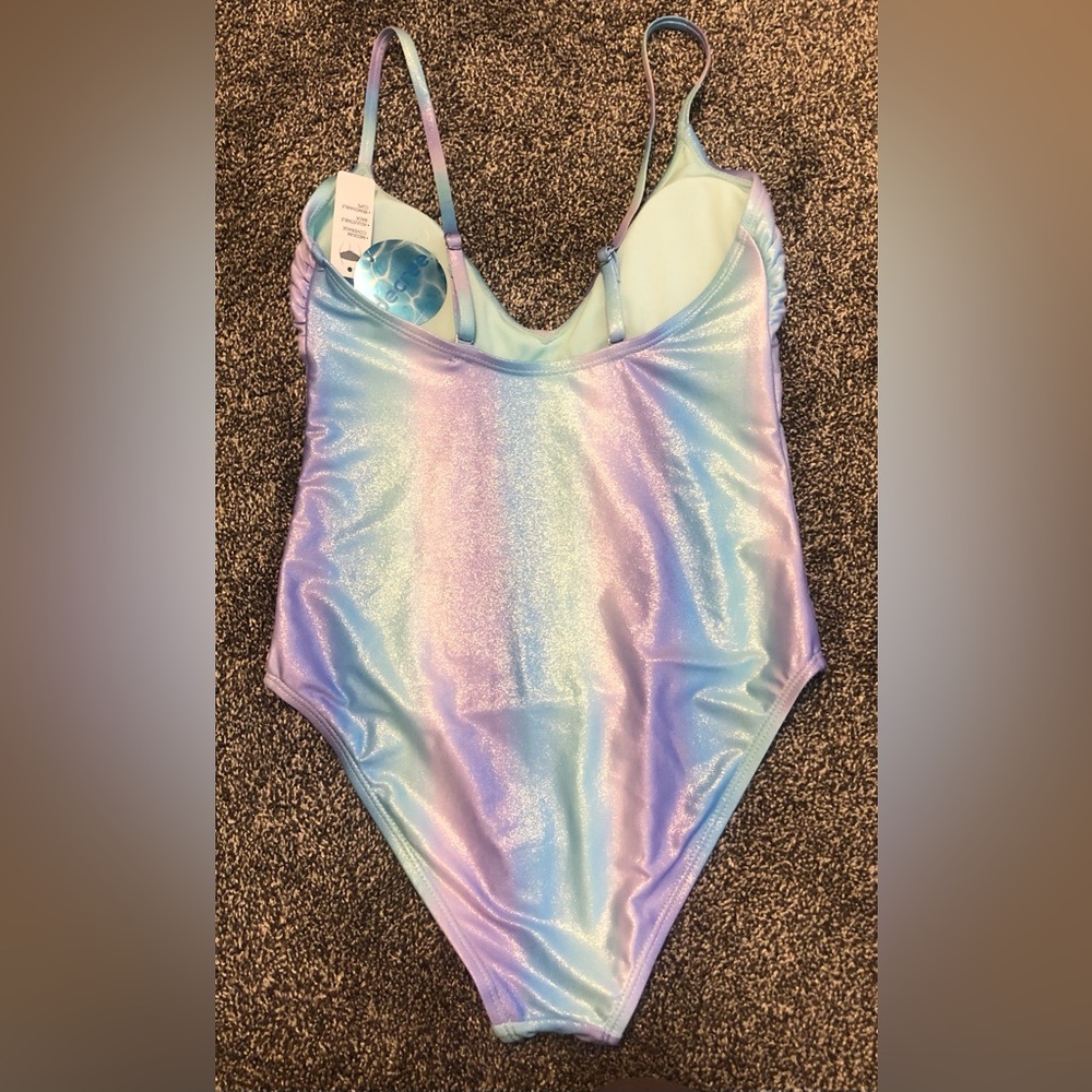Decree Shimmering Blue and Purple Swimsuit - Picture 4 of 7
